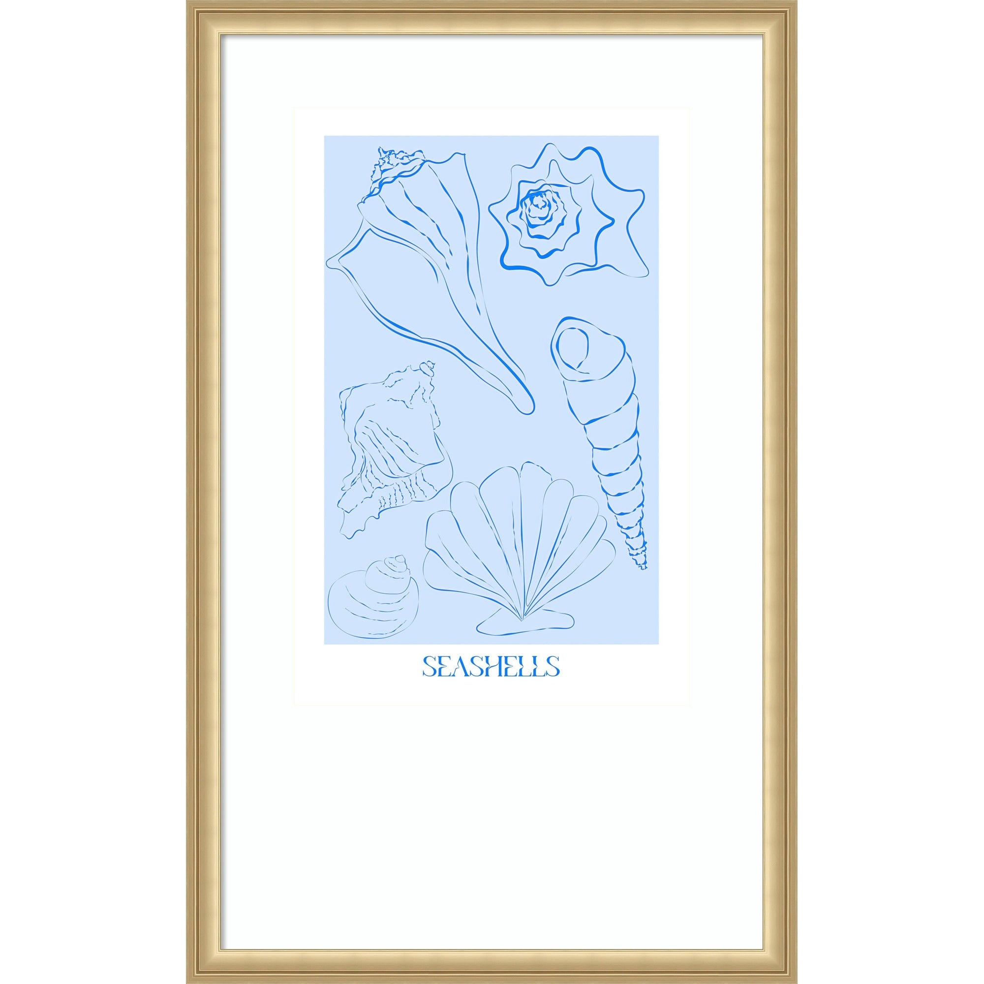 Seashells By Treechild Wood Framed Wall Art Print