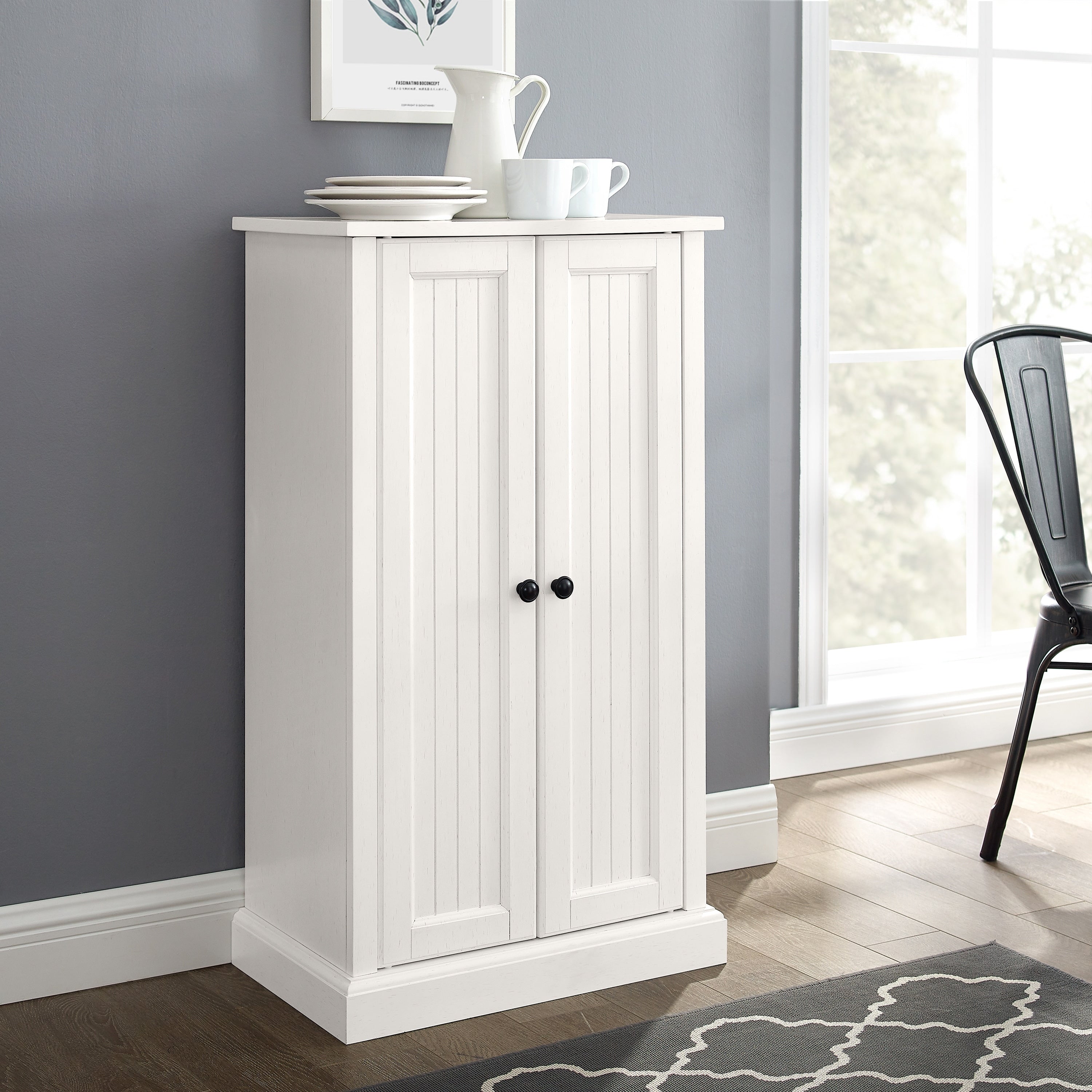 Seaside Accent Cabinet In Distressed White