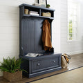 Seaside Hall Tree In Distressed Navy Finish