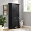 Seaside Kitchen Pantry In Distressed Black Finish