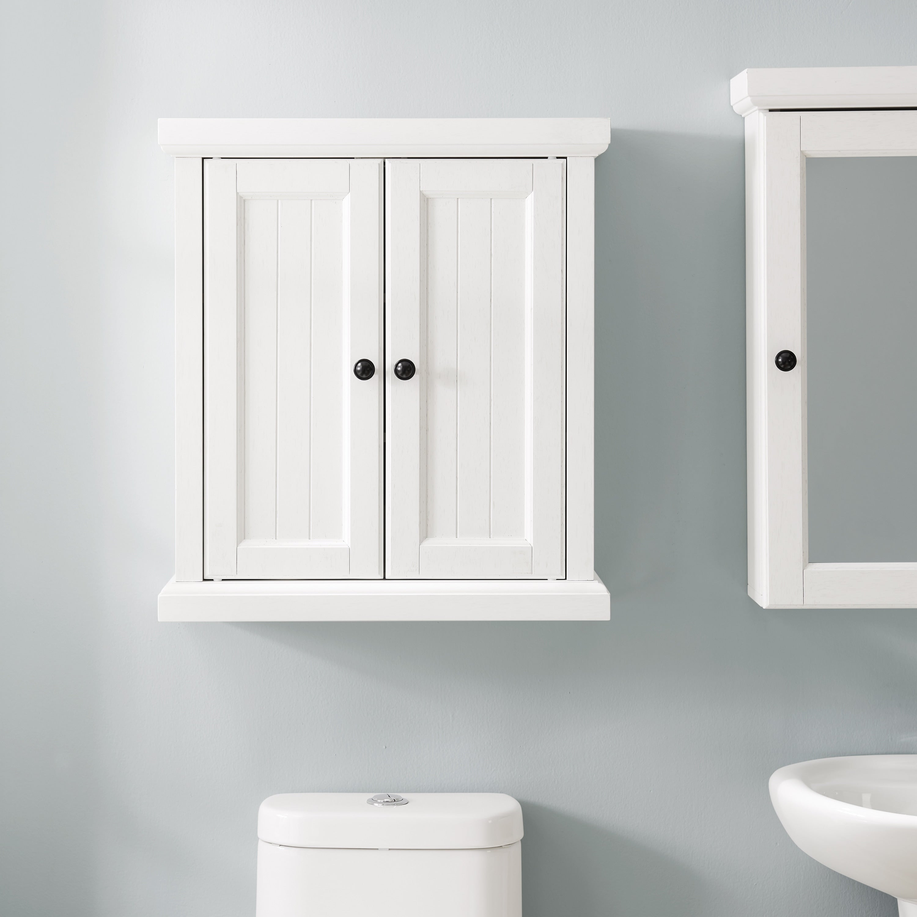 Seaside Wall Cabinet Distressed White N A