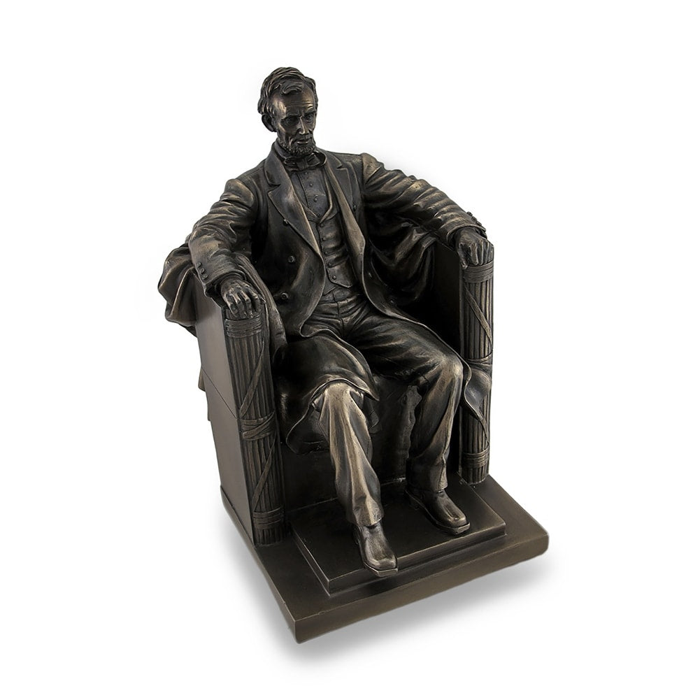 Seated Abraham Lincoln Bronzed Historical Sculptural Statue