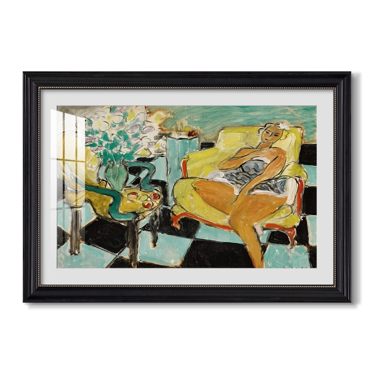 Seated Woman With Flower 1942 Henri Matisse Custom Framed Print