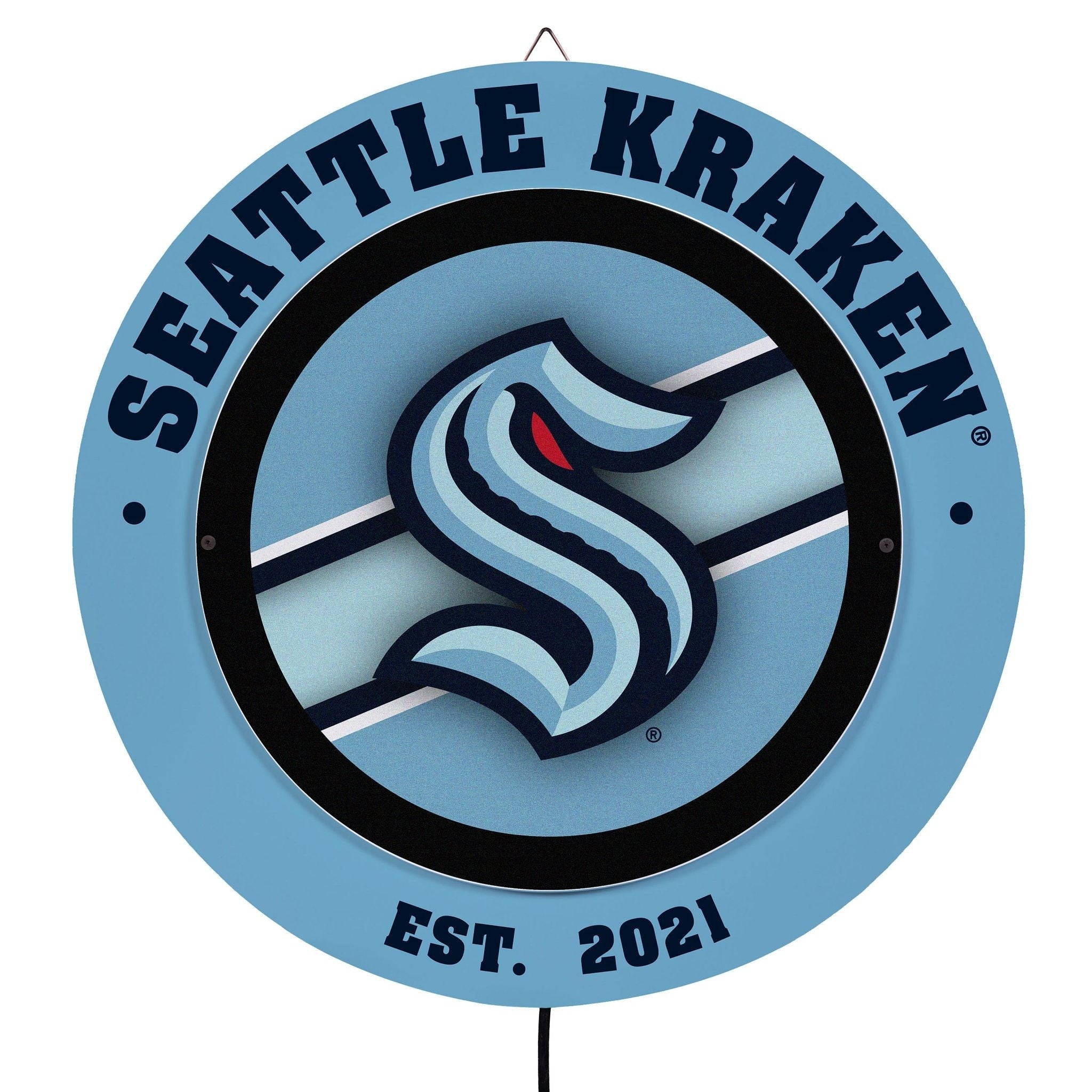 Seattle Kraken Led Metal Lit Wall Sign Decor