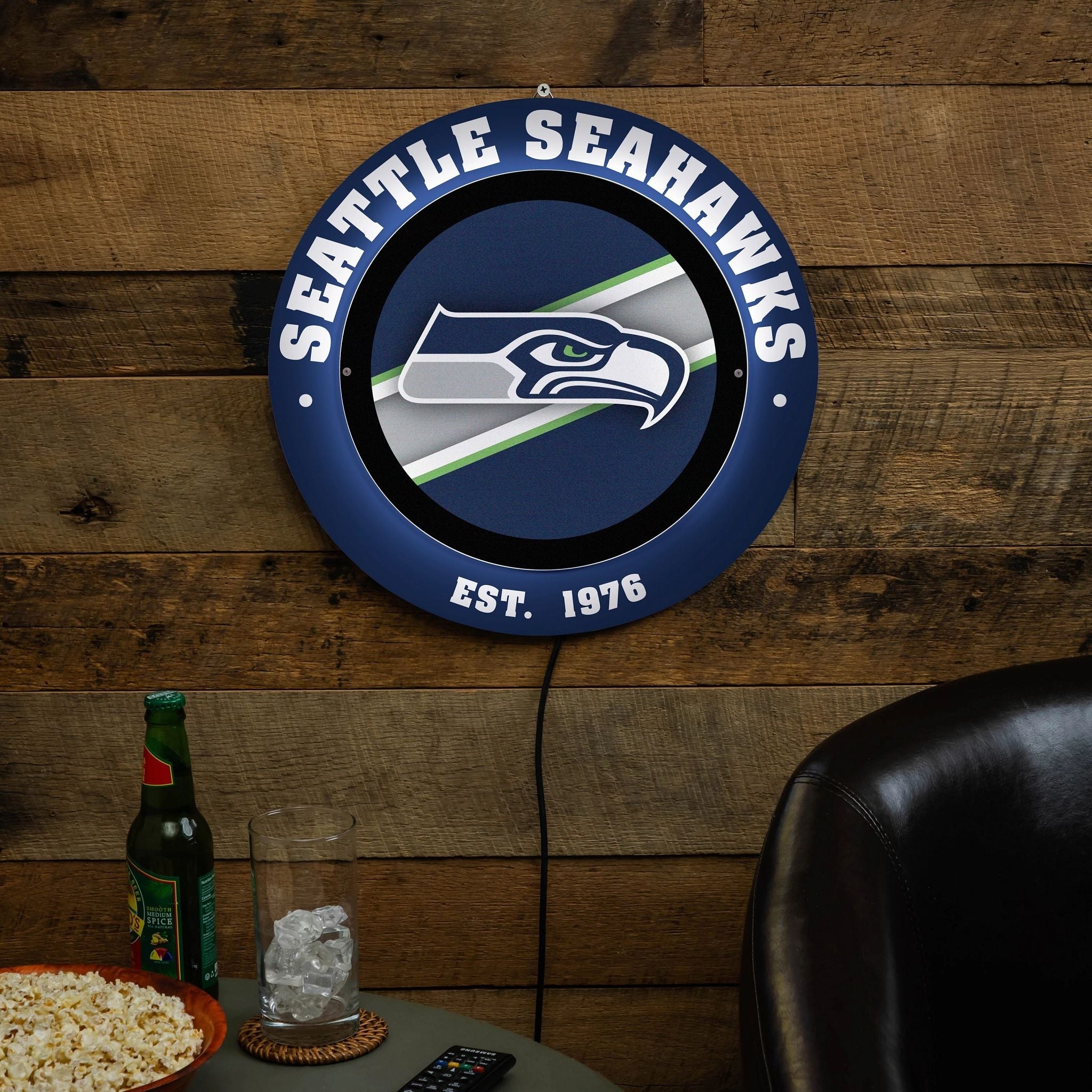 Seattle Seahawks Led Metal Lit Wall Sign Decor