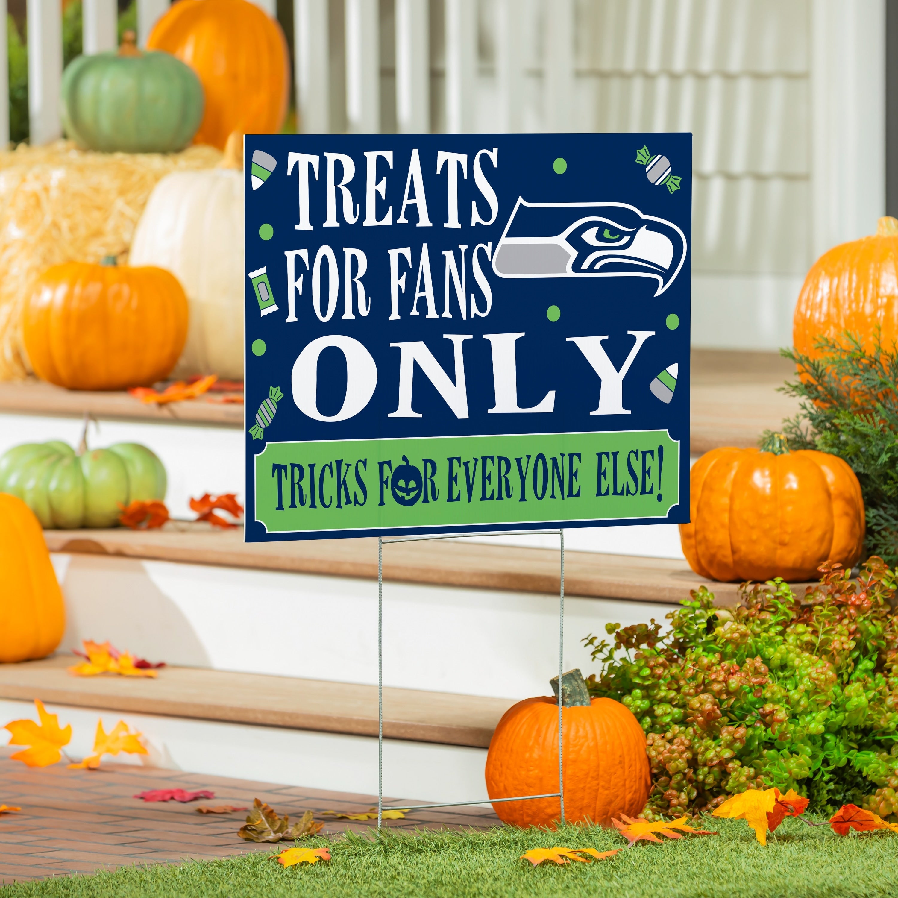 Seattle Seahawks Yard Sign Halloween Treats For Fans