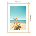 Seclusion By The Ocean By Elena Chukhlebova Wood Framed Wall Art Print Woodgrain Stripe Blonde
