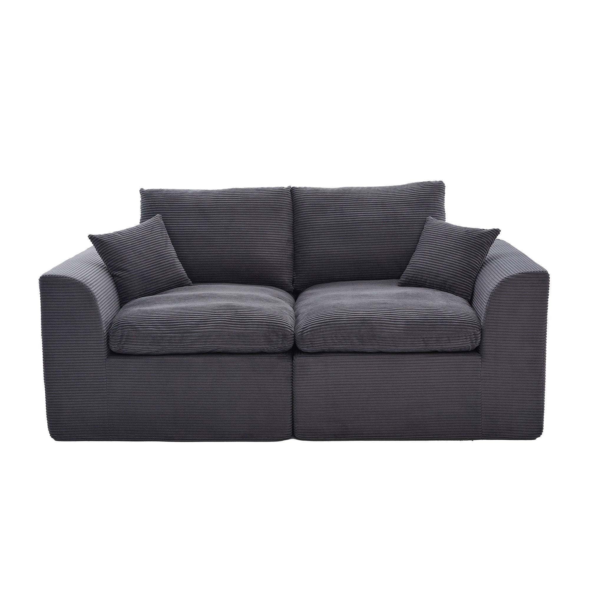 Sectional Sofa Loveseat With Armrests Dark Gray Sofa Couch Sleeper Sofa Convertible Couch 2 Seat Sofa Couch