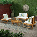 Sedona Outdoor 4 Seater Acacia Wood Chat Set By Christopher Knight Home