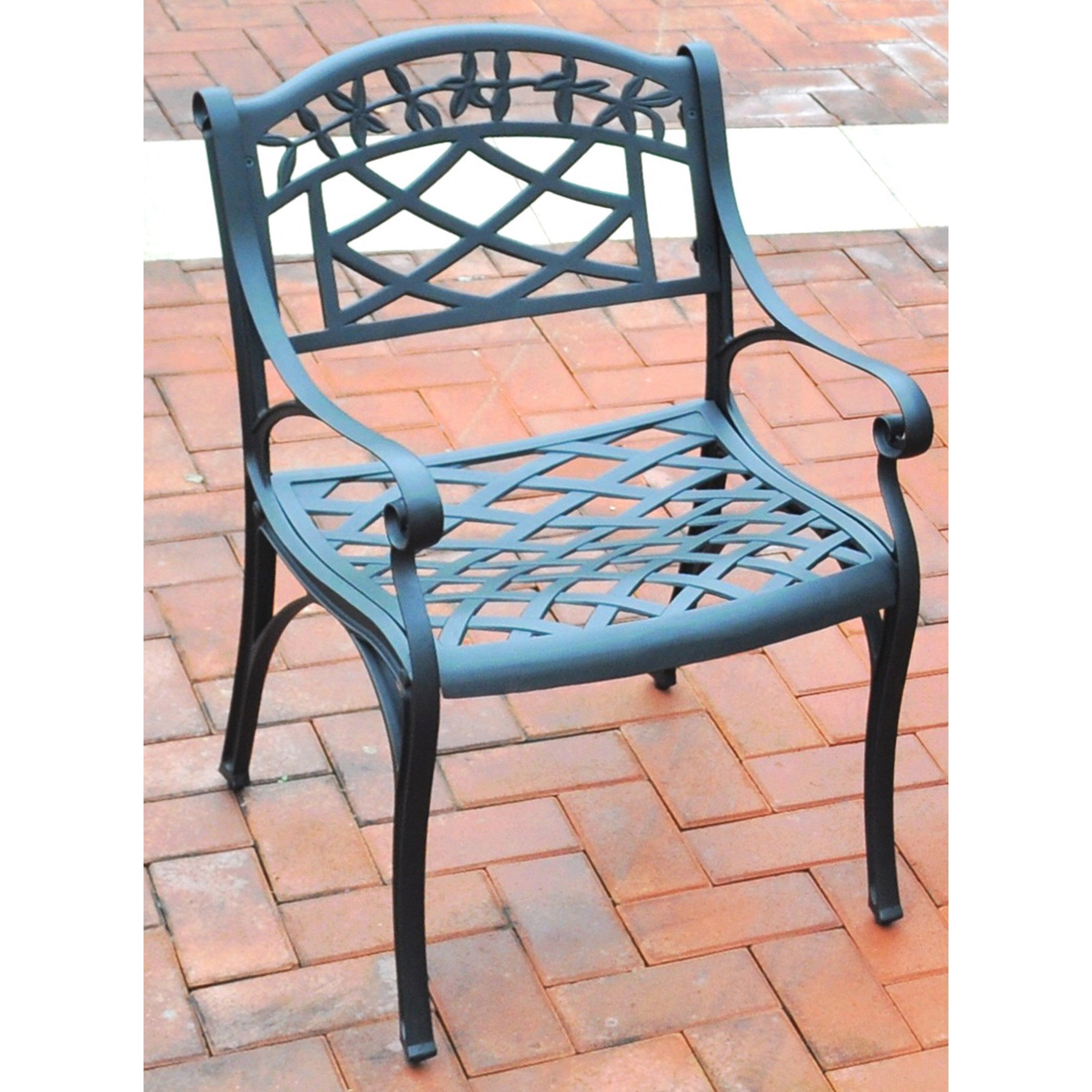 Sedona Cast Aluminum Arm Chair In Charcoal Black Finish Set Of 2