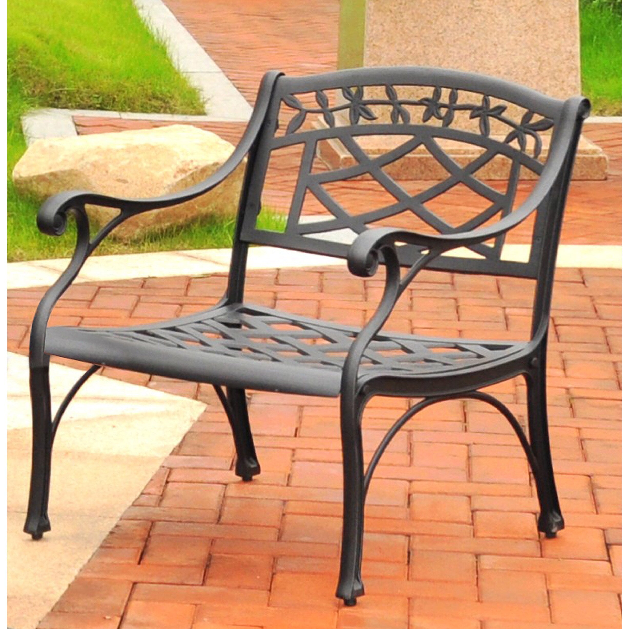 Sedona Cast Aluminum Club Chair In Charcoal Black Finish