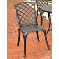 Sedona Cast Aluminum High Back Arm Chair In Charcoal Black Finish Set Of 2