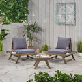 Sedona Outdoor 2 Seater Acacia Wood Club Chairs And Side Table Set By Christopher Knight Home