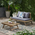Sedona Outdoor 2 Seater Acacia Wood Loveseat And Coffee Table Set By Christopher Knight Home