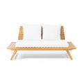 Sedona Outdoor Wooden Loveseat With Cushions By Christopher Knight Home