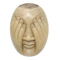 See No Evil Wood Mask