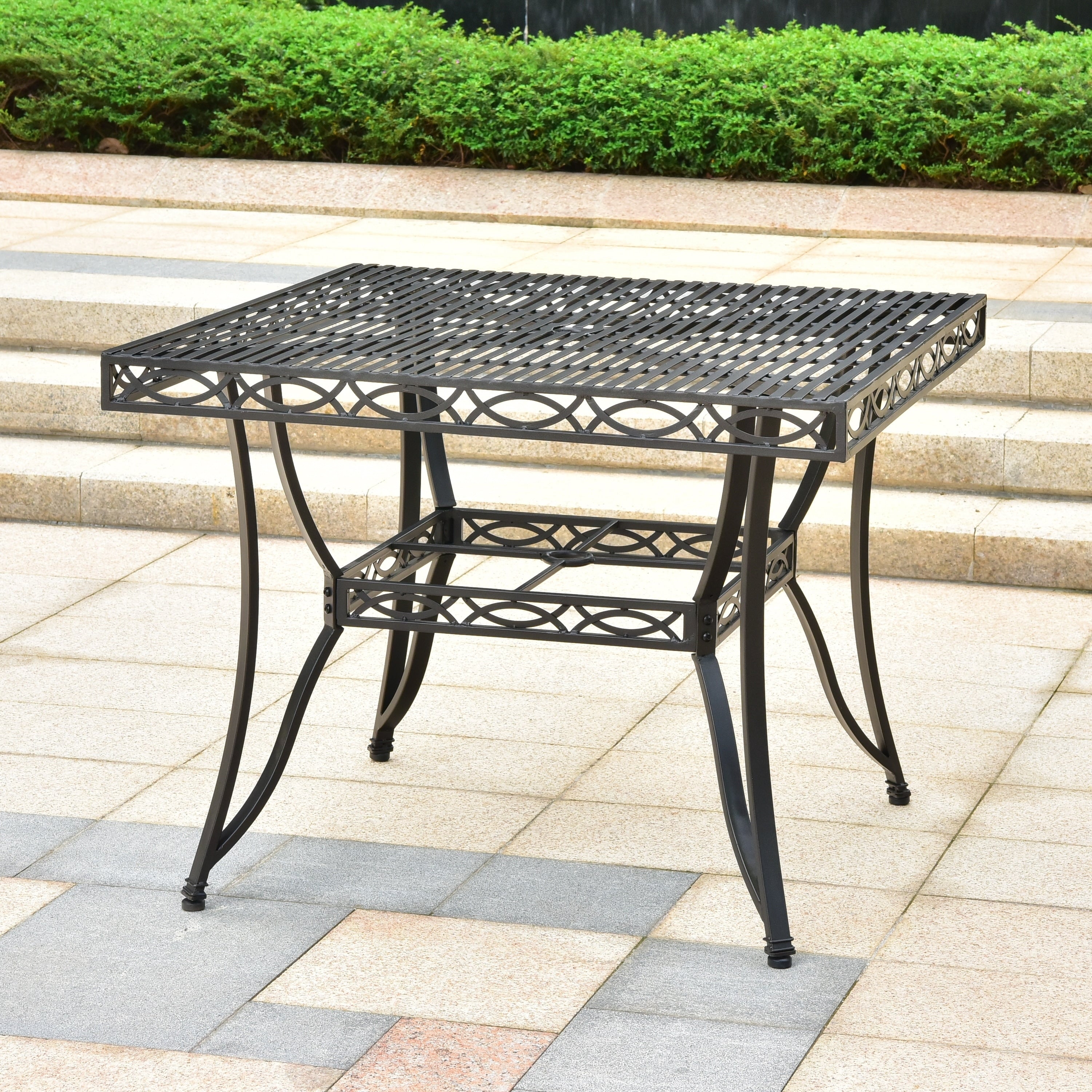 Segovia 39 Inch Iron Patio Dining Table