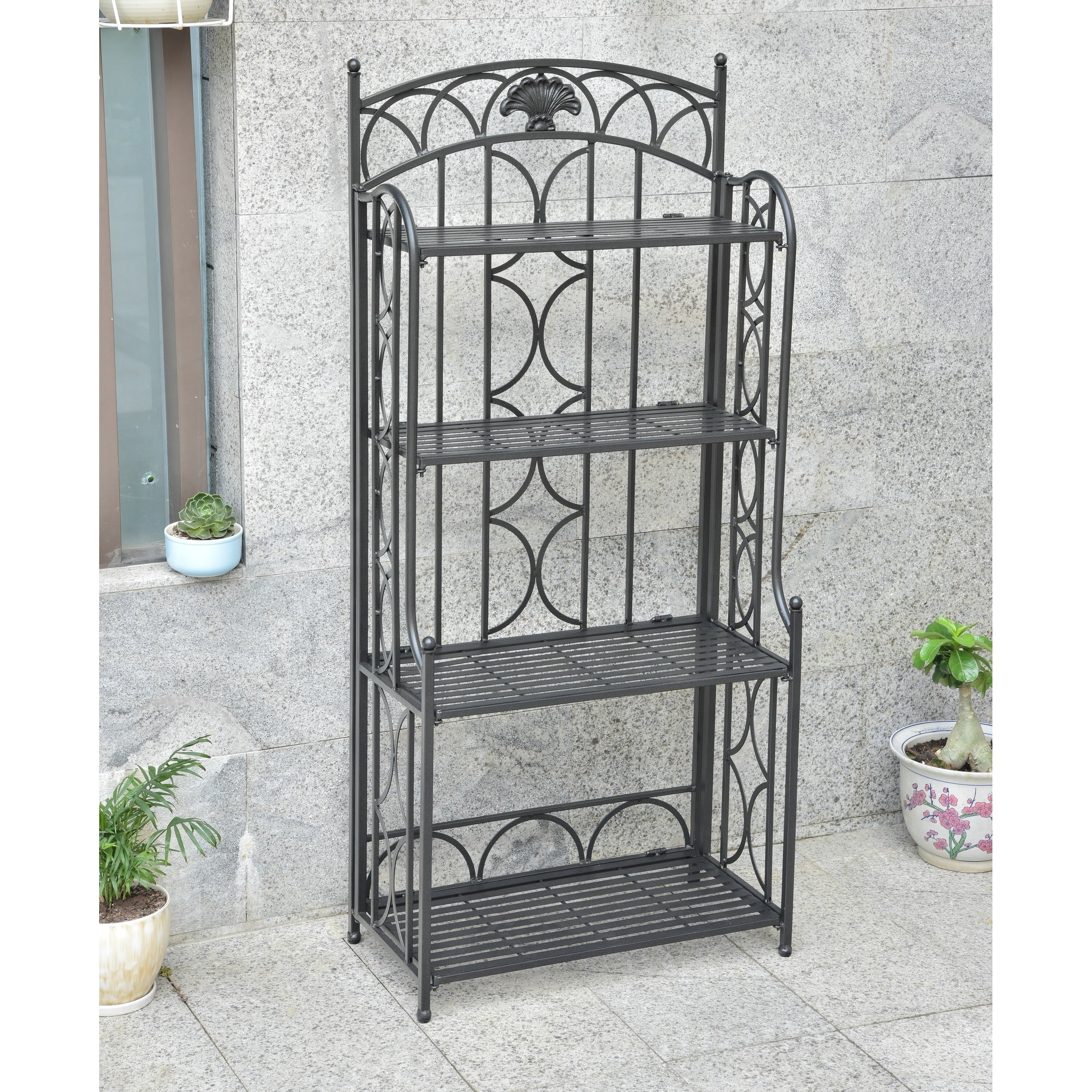 Segovia 4 Tier Iron Folding Bakers Rack