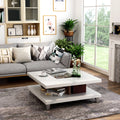 Furniture Of America Helena White And Walnut 2 Leveled Coffee Table
