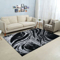 Selena Collection Abstract Black Modern Area Rug