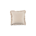 Selenne 20 In. Pillow Square Soft Woven Fabric Ruffle Trim Beige Stripe