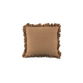 Selenne 20 In. Pillow Square Linen Blend Fabric Ruffle Trim Ginger