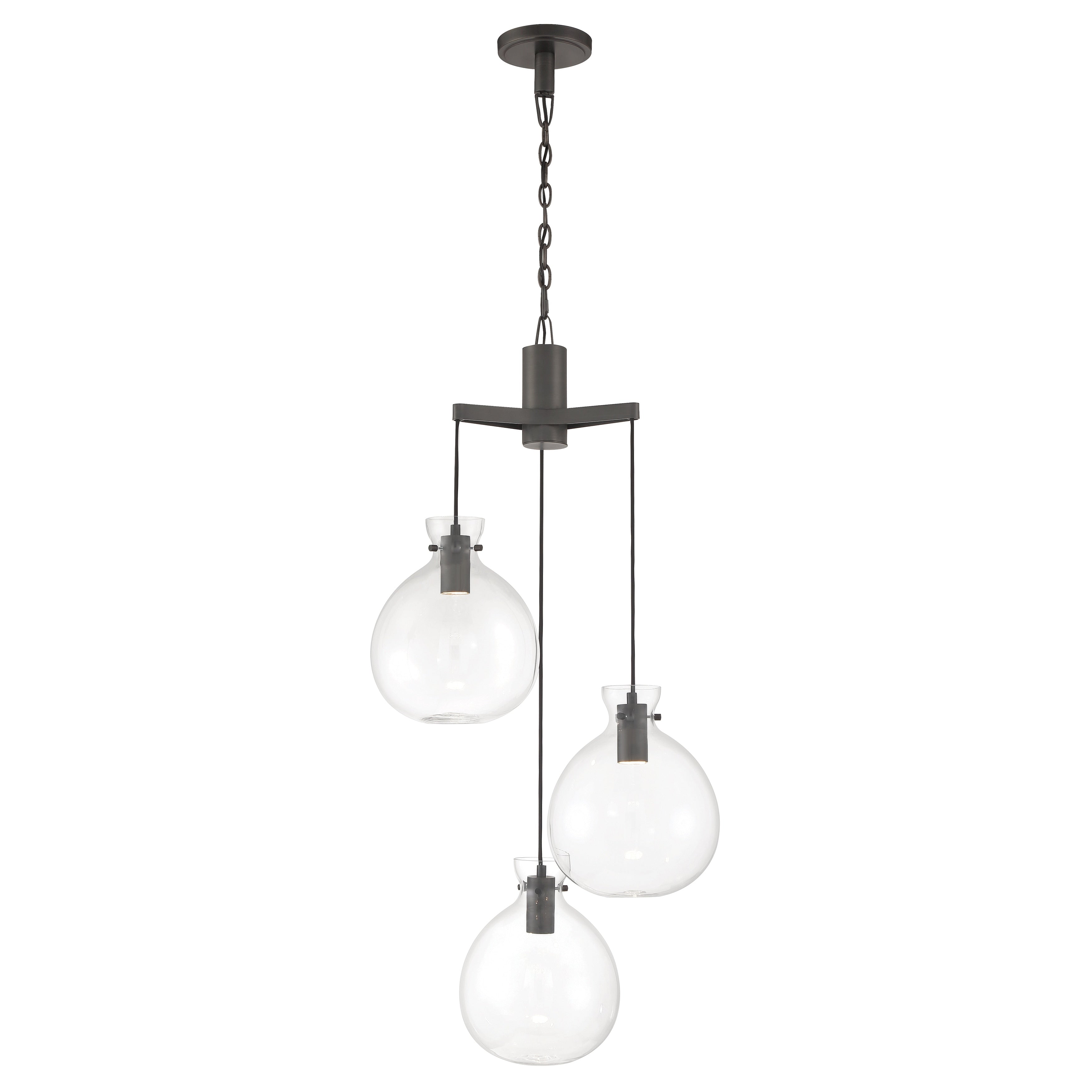 Selina Tiered Globe Led Chandelier In Oil Rubbed Bronze 22In W X 22In D X 51.25 To 123.25In H