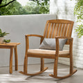Lucca Outdoor Acacia Wood Rocking Chair With Cushion By Christopher Knight Home