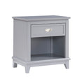 Sely Nightstand Open Cubby And Drawer Nickel Handle Gray 26 Inch