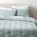 Sena Pale Teal Organic Cotton Sateen Standard Pillow Shams Set of 2