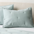 Sena Pale Teal Organic Cotton Sateen Full/Queen Quilt