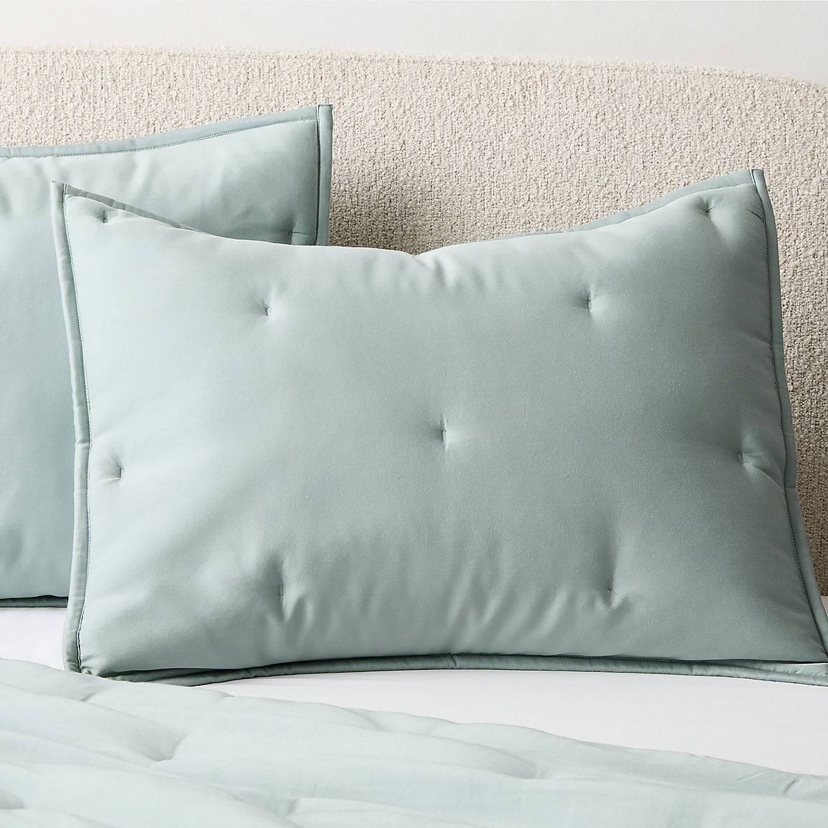 Sena Pale Teal Organic Cotton Sateen King Quilt