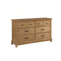 Seny Wide Dresser Natural Honey Brown Rubberwood 6 Drawers