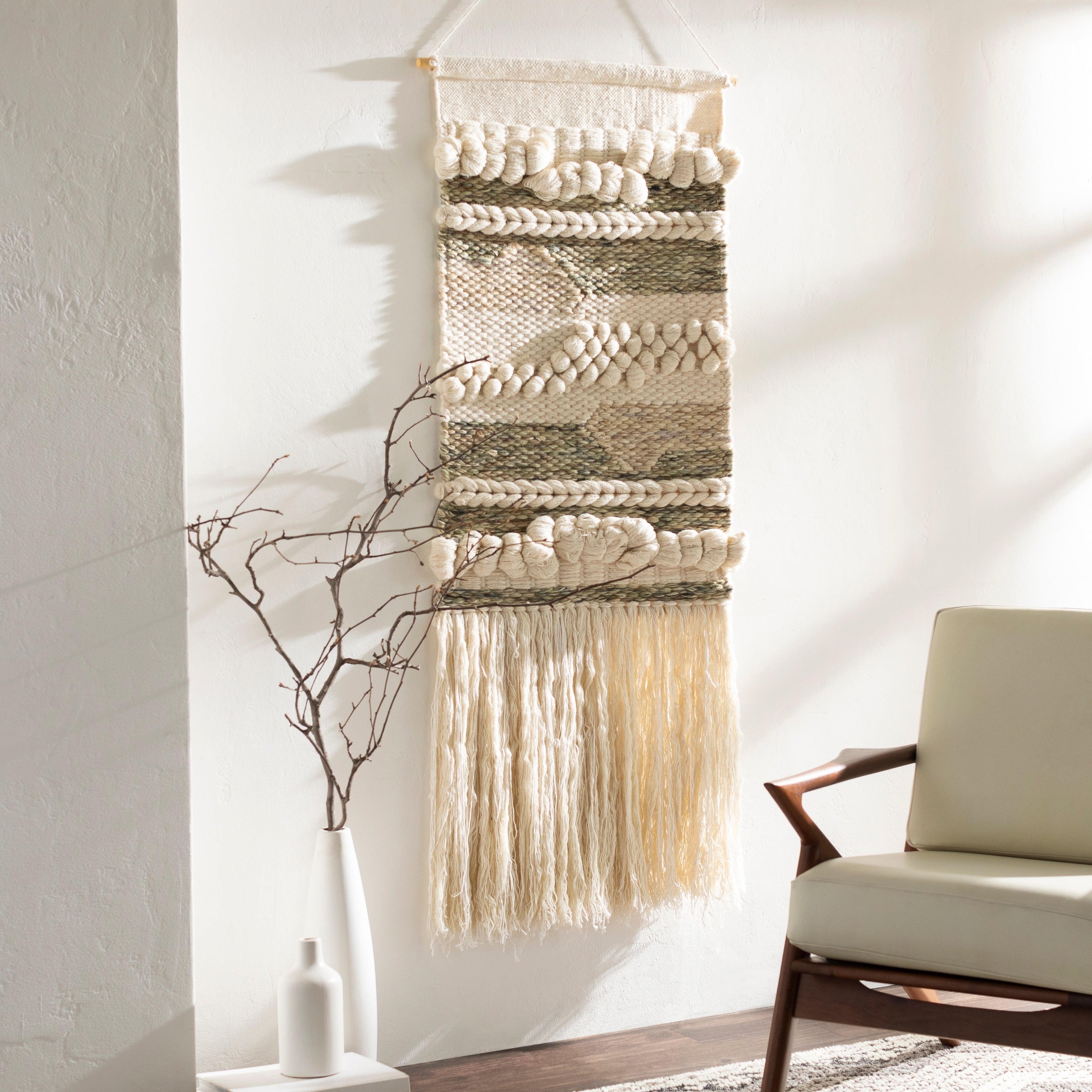 Sephare Hand Woven Wool And Viscose 24 X 42 Inch Bohemian Global Tapestry 24 X 42