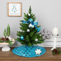 20 Blue Sequin Snowflake Pattern Mini Christmas Tree Skirt