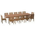 Sera 13 Piece Outdoor Rectangular Extendable Dining Table And Chairs Set