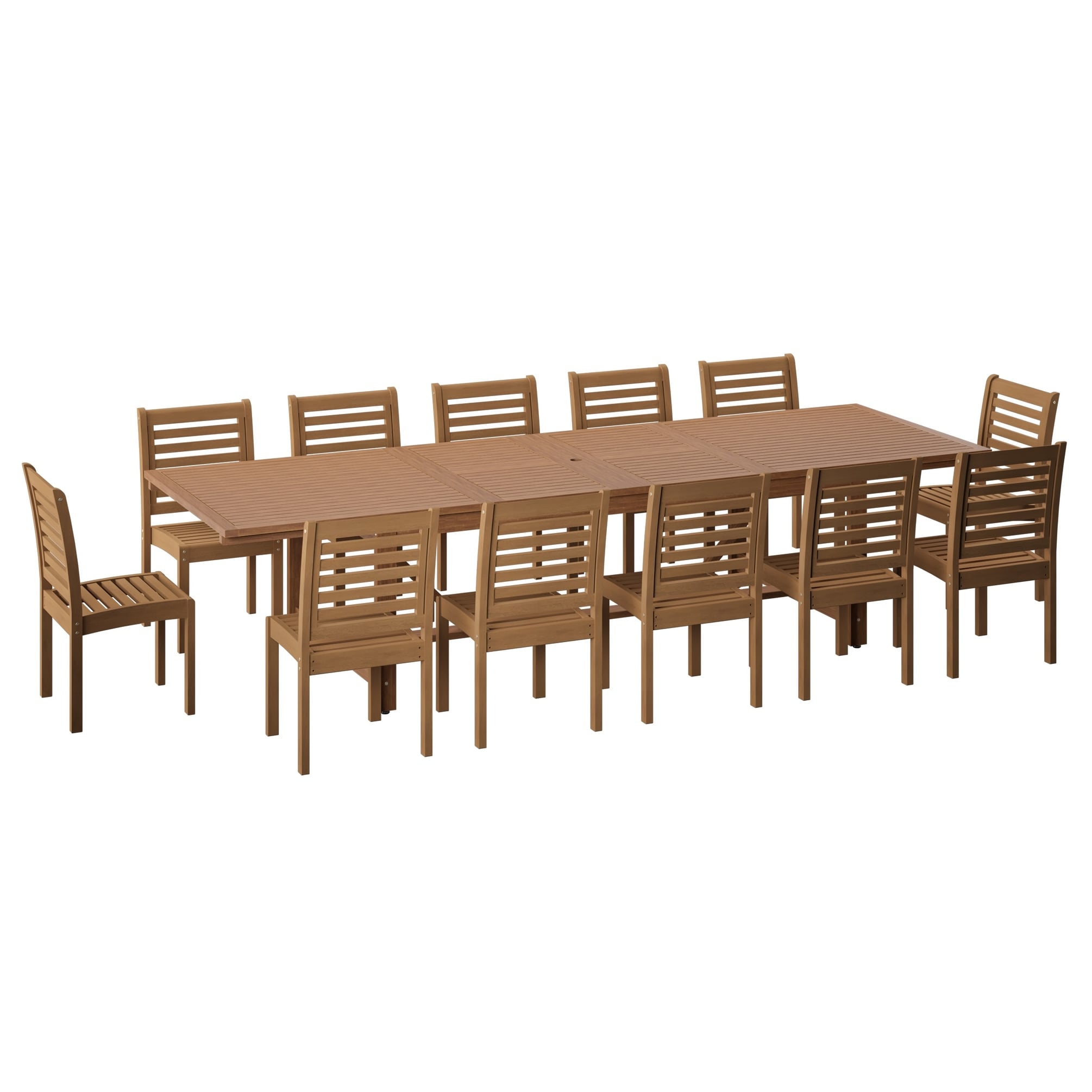 Sera 13 Piece Outdoor Rectangular Extendable Dining Table And Chairs Set