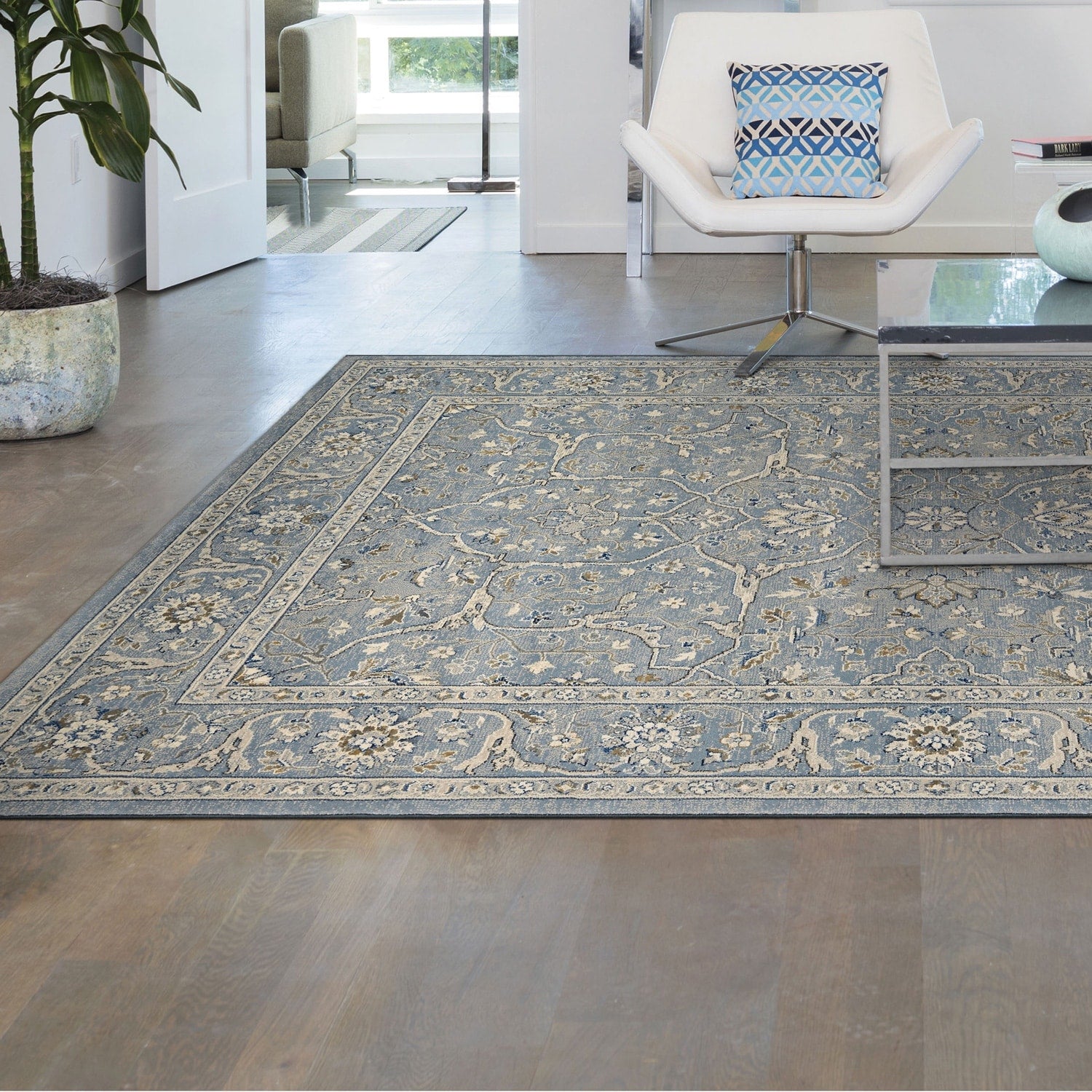 Couristan Sultan Treasures Floral Yazd Grey Area Rug 66 X 96