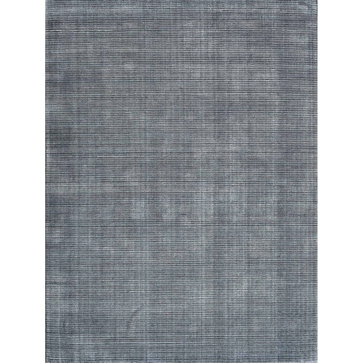 Serena Handloomed Nylon Bamboo Silk Black Area Rug 8 X 10
