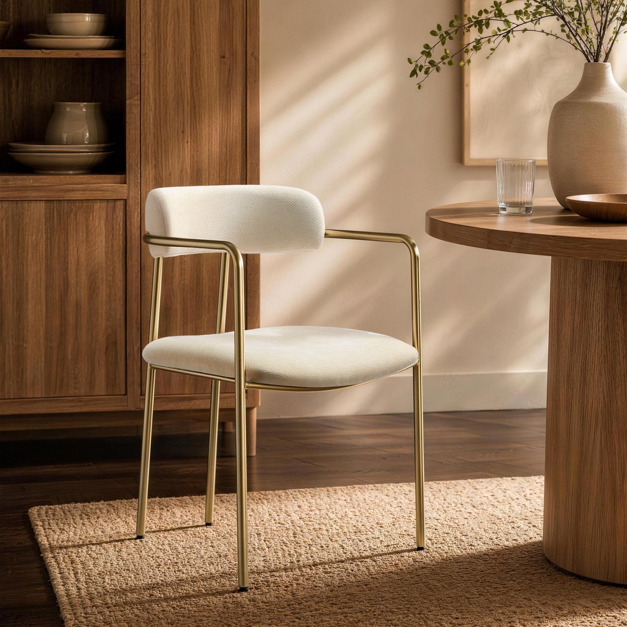 Serene Contemporary Metal Upholstered Dining Chair