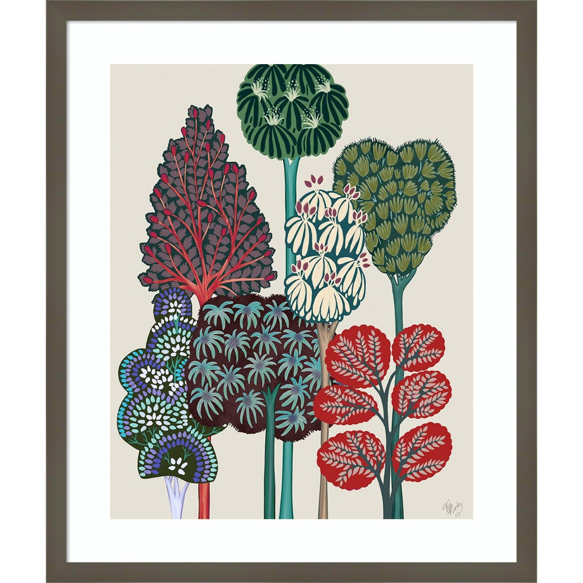 Serene Forest No. 2 By Fab Funky Wood Framed Wall Art Print Svelte Clay Grey