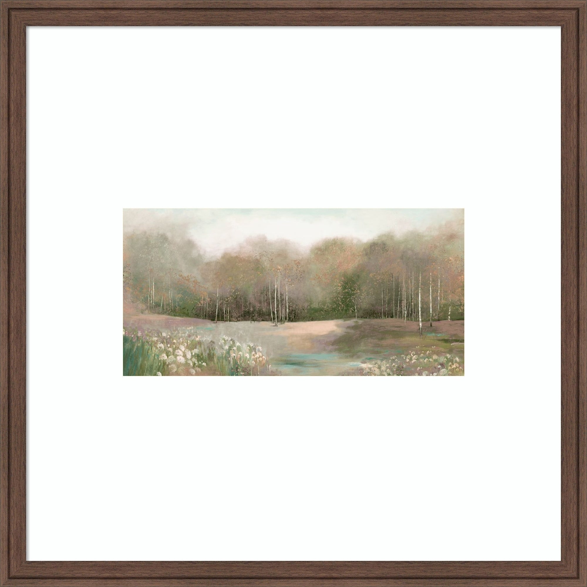 Serene Morning In The Meadow By Pi Studio Wood Framed Wall Art Print