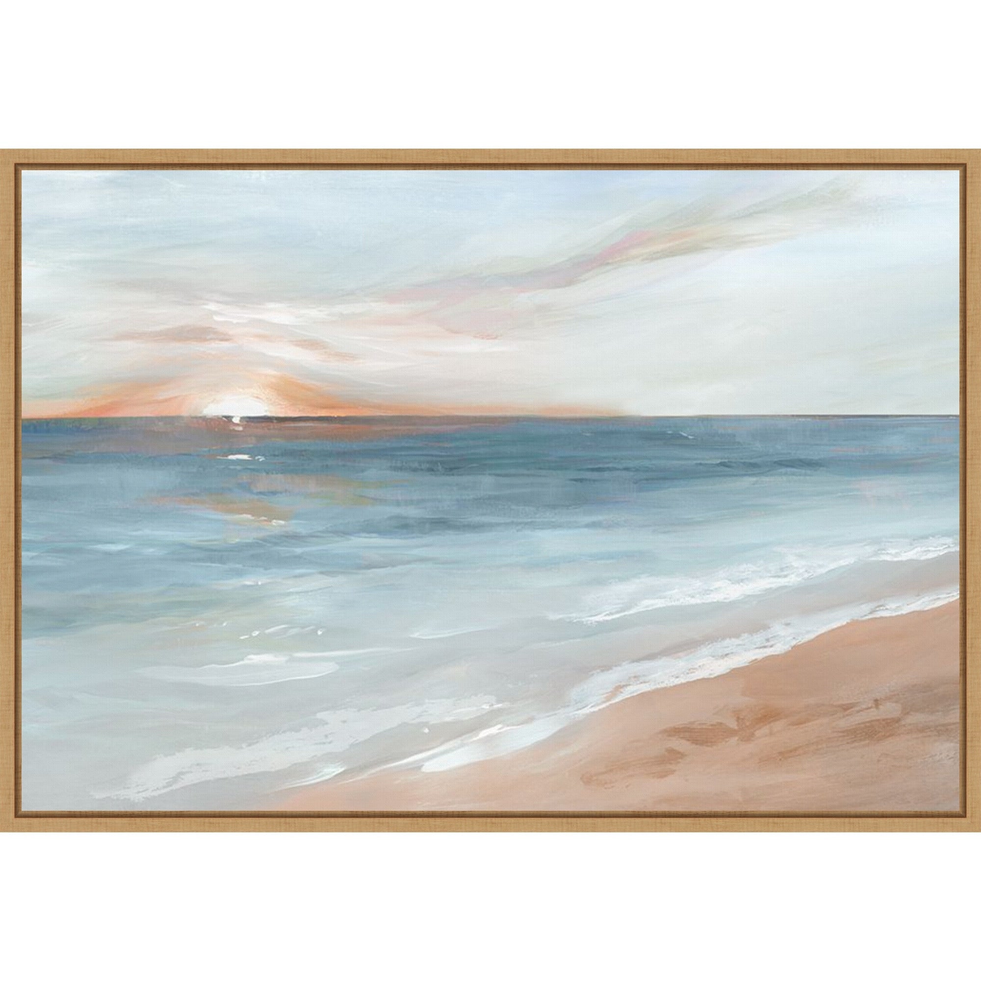 Serene Sunrise Over Calm Waters By Ian C Framed Canvas Wall Art