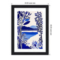 Serene In Blue By Tradelink Inhouse Artist Wood Framed Wall Art Print Abbey Black