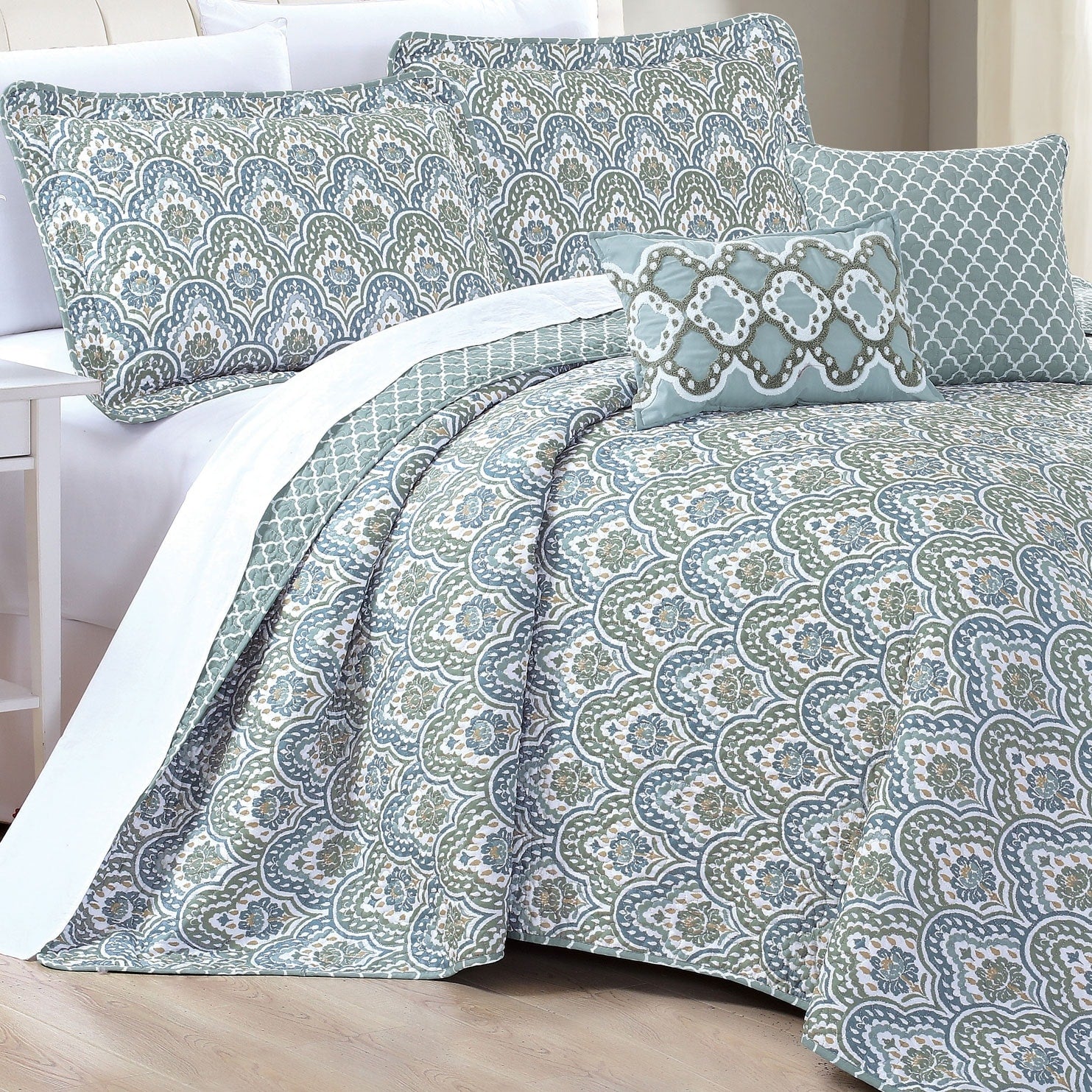 Serenta 5 Piece Printed Microfiber Mini Tivoli Quilt Set