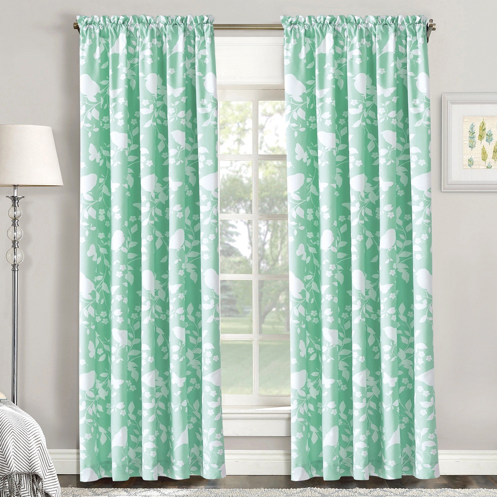 Serenta Birdsong Printed 2 Piece Curtain Set 60 X 84
