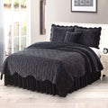 Serenta Diamond Flannel Quilted 4 Piece Coverlet Set