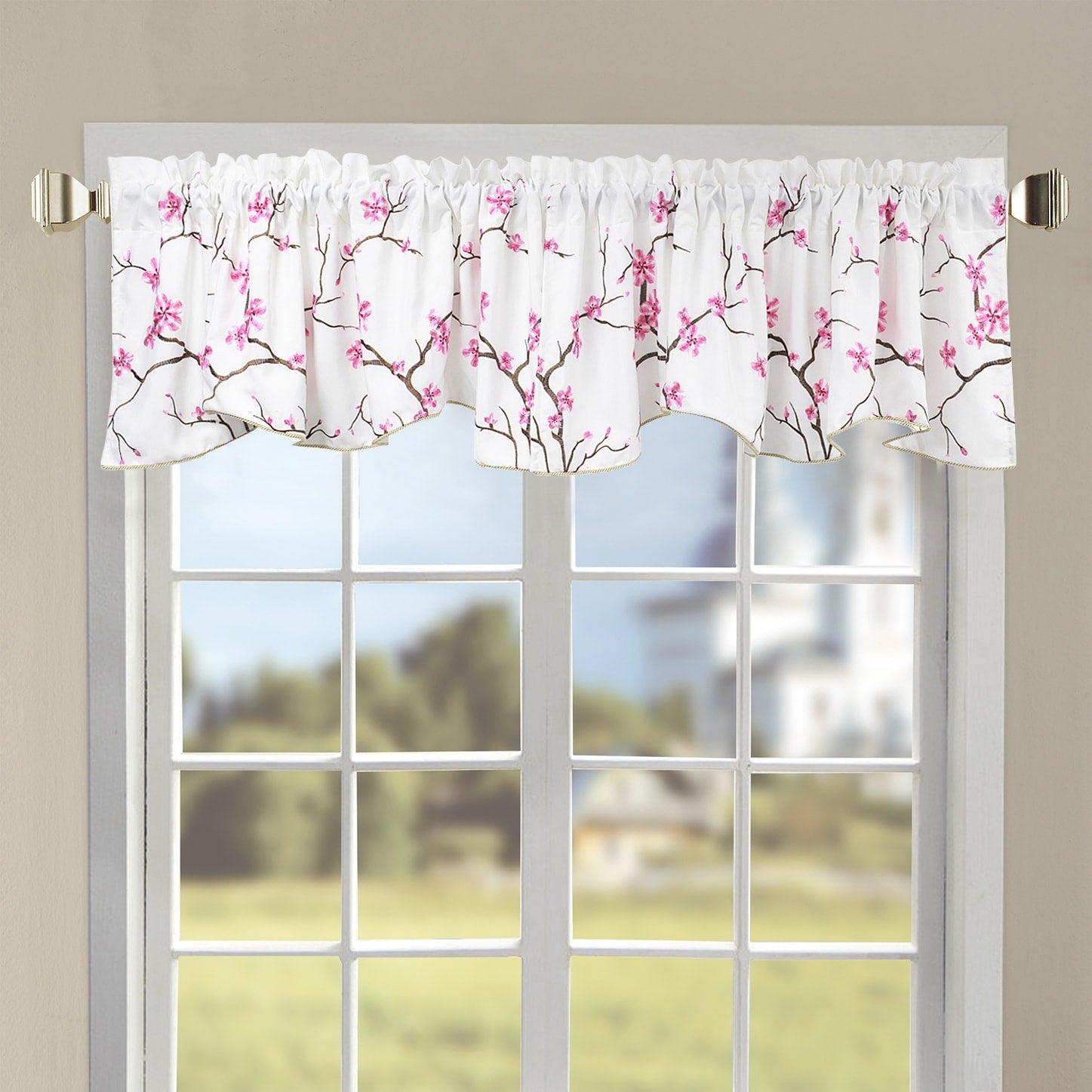 Serenta Embroidery Cherry Blossom Valance