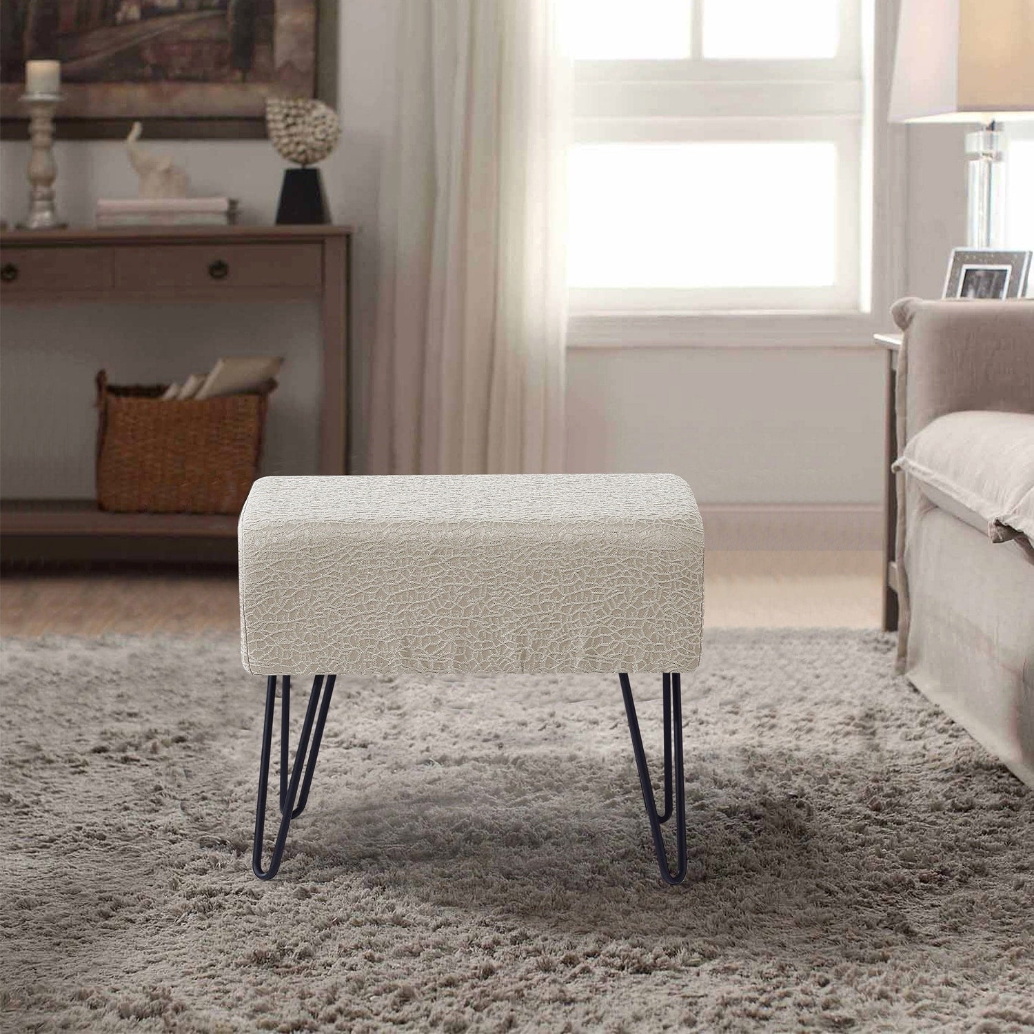 Serenta Jacquard Ottoman 19 X 13 X 17 H