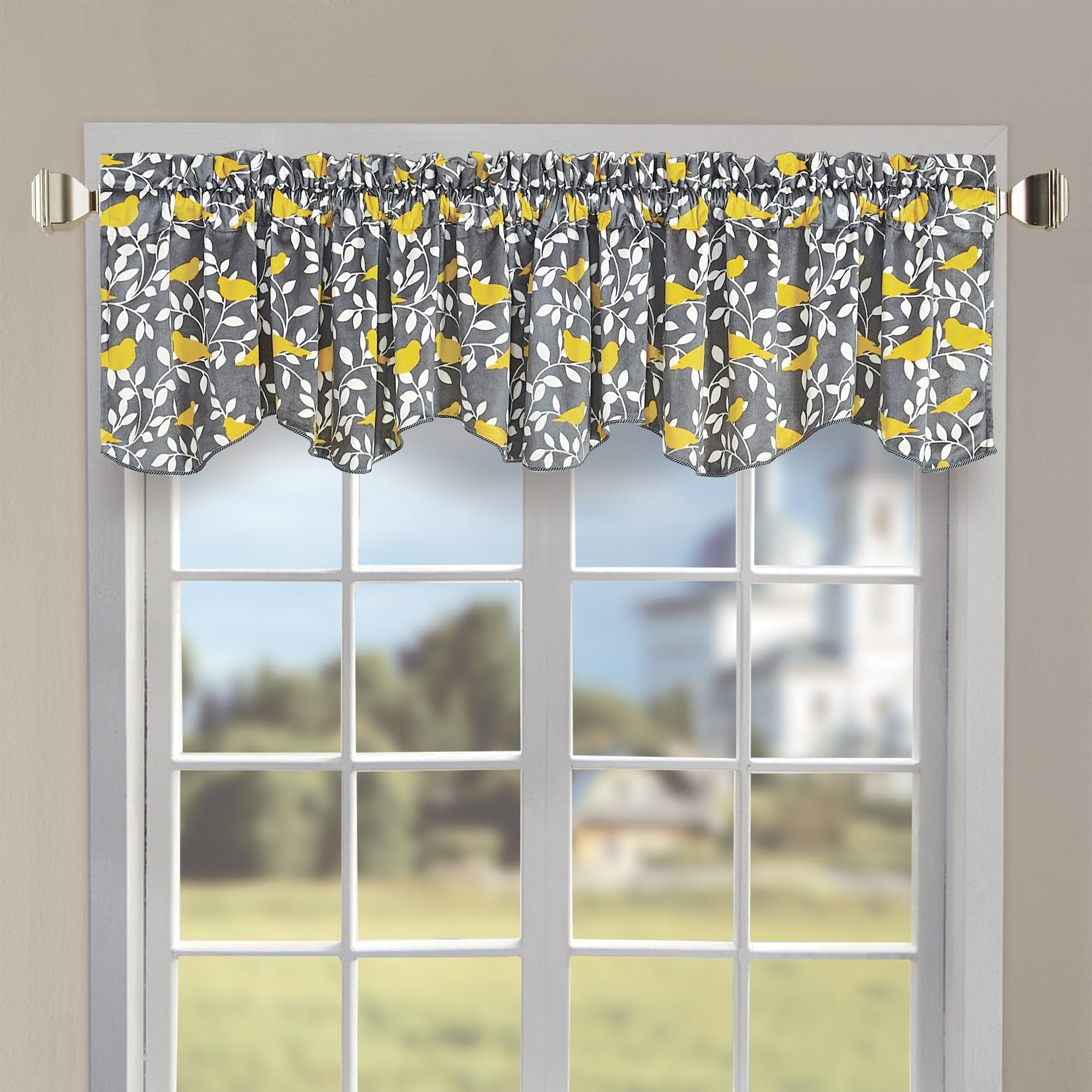 Serenta Microplush Bird Printed Valance